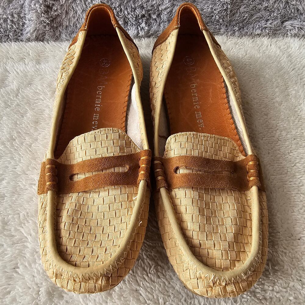 bernie mev. Tan and Cream Loafers